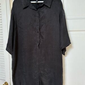 Zara Black Button-Up Jumpsuit